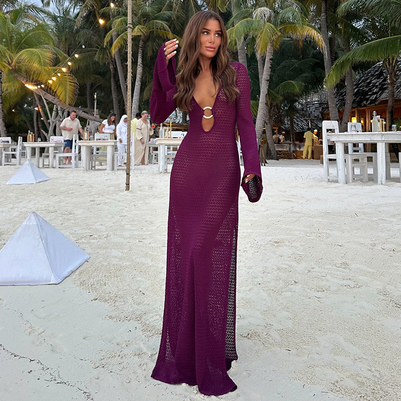 Maxiklänning Dam Modern Design Andningsbart Material 5