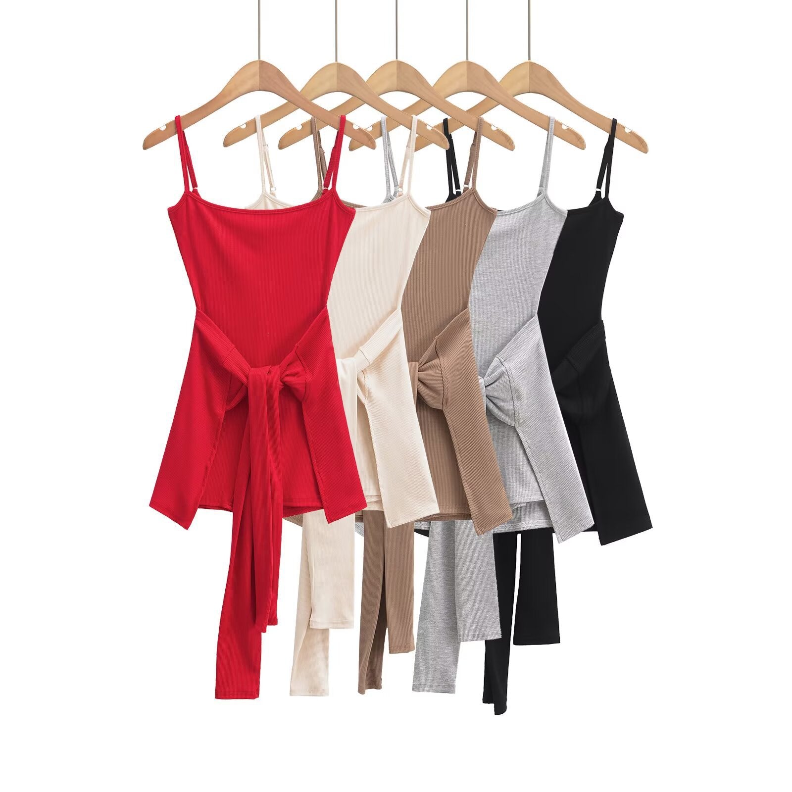 Kvinnors Omslagstopp med Slingbindning – Andningsbart Material, Figurnära Design, Justerbara Spaghettiband 2