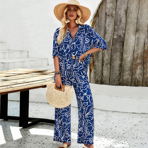 Dam Topp och Byxor i Bambufiber Relaxed Fit-1