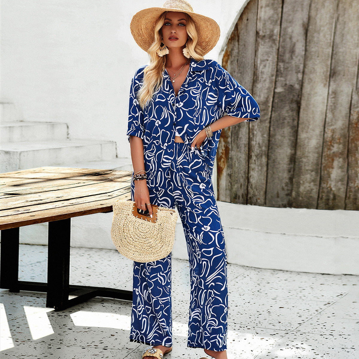 Variant image for Dam Topp och Byxor i Bambufiber Relaxed Fit-1