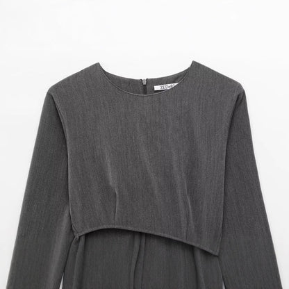 Dam Bodycon Klänning Monokrom Patchwork Polyester Kortärmad-2