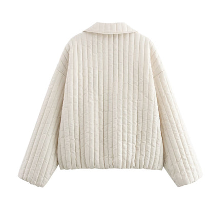 Damjacka Bomberjacka Mjuk Bomull Med Dragkedja-3