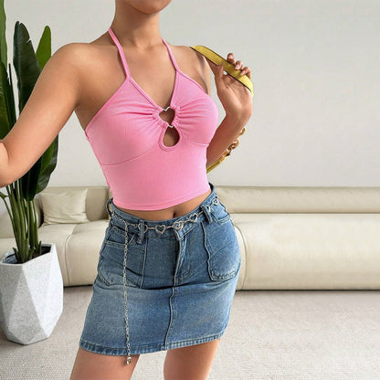 Kvinnors Hjärtformad Ring Elastisk Polyester Elegant Accessoar-2