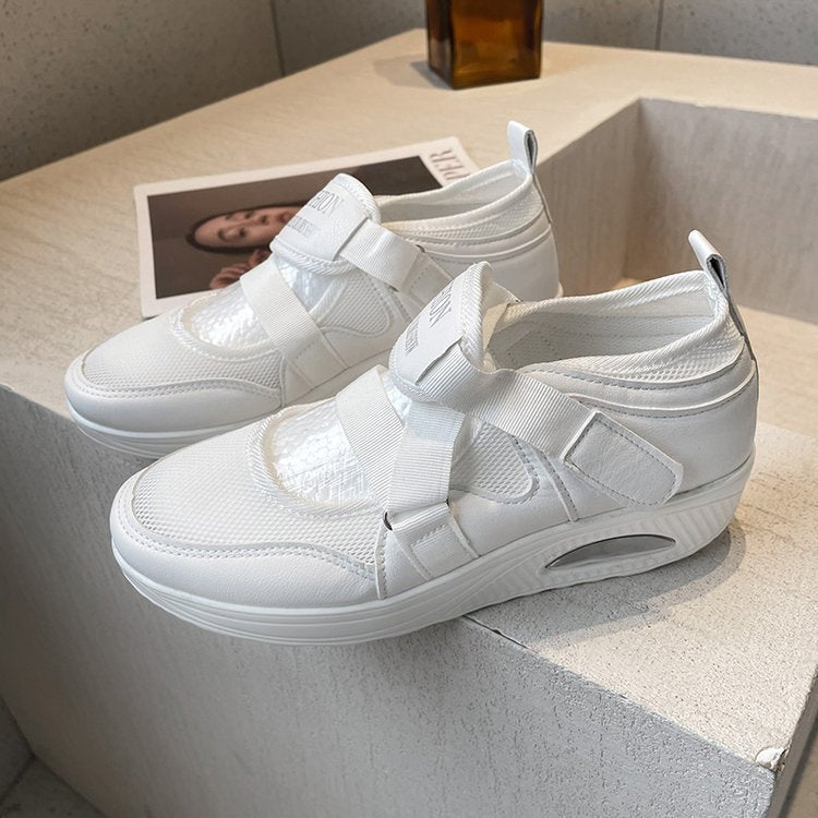 Kvinnor Sneakers Sportiga Kardborrfästen Andningsbara Syntetiska Material 7