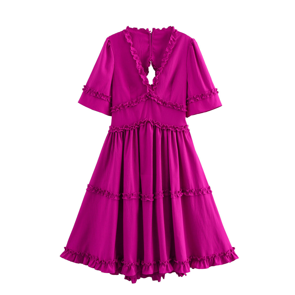 Kvinna A-Line Klänning Rüschenspitze Högkvalitativt Tyg-1