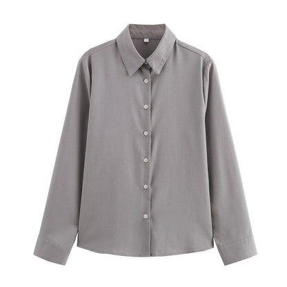 Variant image for Dam Långärmad Skjorta och Byxor Set Monokrom Street Fashion Högkvalitativt Tyg-9