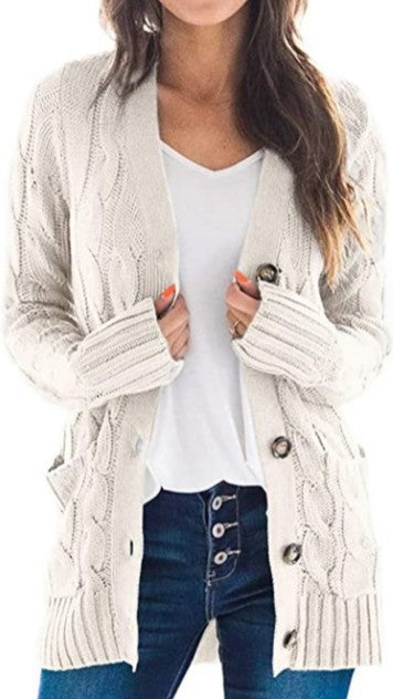 Kvinna Lång Kofta Cardigan Loose Fit Polyester med 3D-Mönster-5
