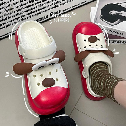 Badskor Dam Djurdesign Lätt Plast med Gummisula för Strand och Pool 4