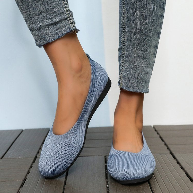 Kvinnors Ballerinas Slip-On Vävt Material med Halkfri Sula 2