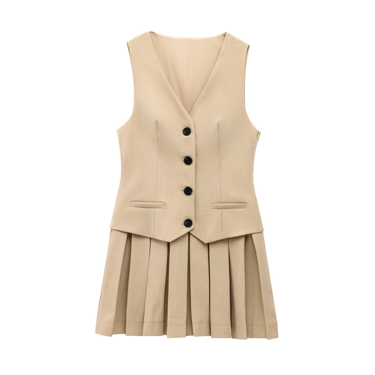 Kort Klänning Dam Enkel Polyester för Sommar-3