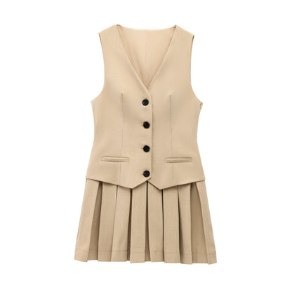 Kort Klänning Dam Enkel Polyester för Sommar-3