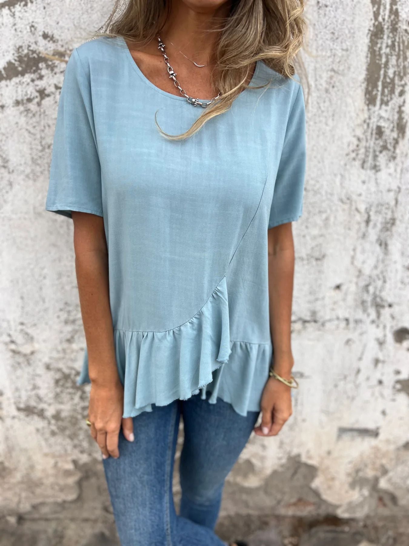 Variant image for Kvinnors T-shirt Färgblock Bomull-19