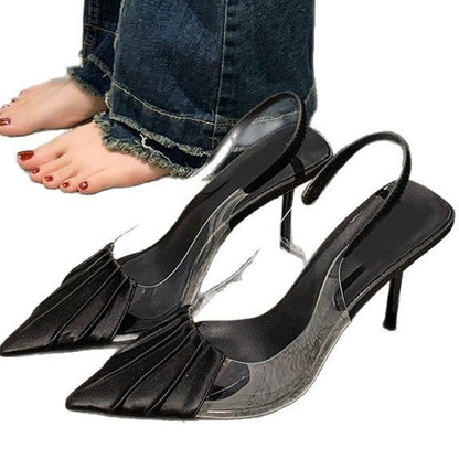 Dam Slingback Pumpar Spetsig Tå Högkvalitativt Material 6