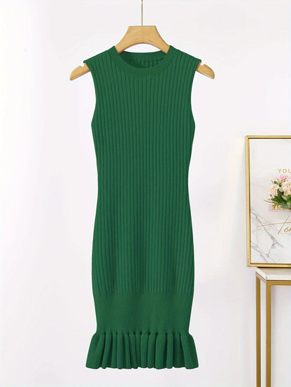 Kvinnors Midi Klänning Ärmlös Polyester Pendulum-3