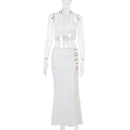 Variant image for Kvinnlig Stranddräkt med Utskärningar Flödande Kjol Andningsbart Material-1