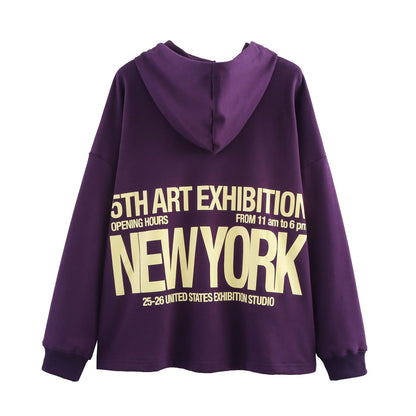 Dam Hoodie Överdimensionerad Grafiskt Tryck Andningsbar Material 2