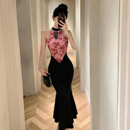 Kvinna Cheongsam Klänning Sjöjungfru Stil Polyester-4