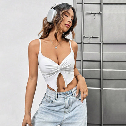 Dam Slim Fit Topp Rynkade Detaljer Polyester-5