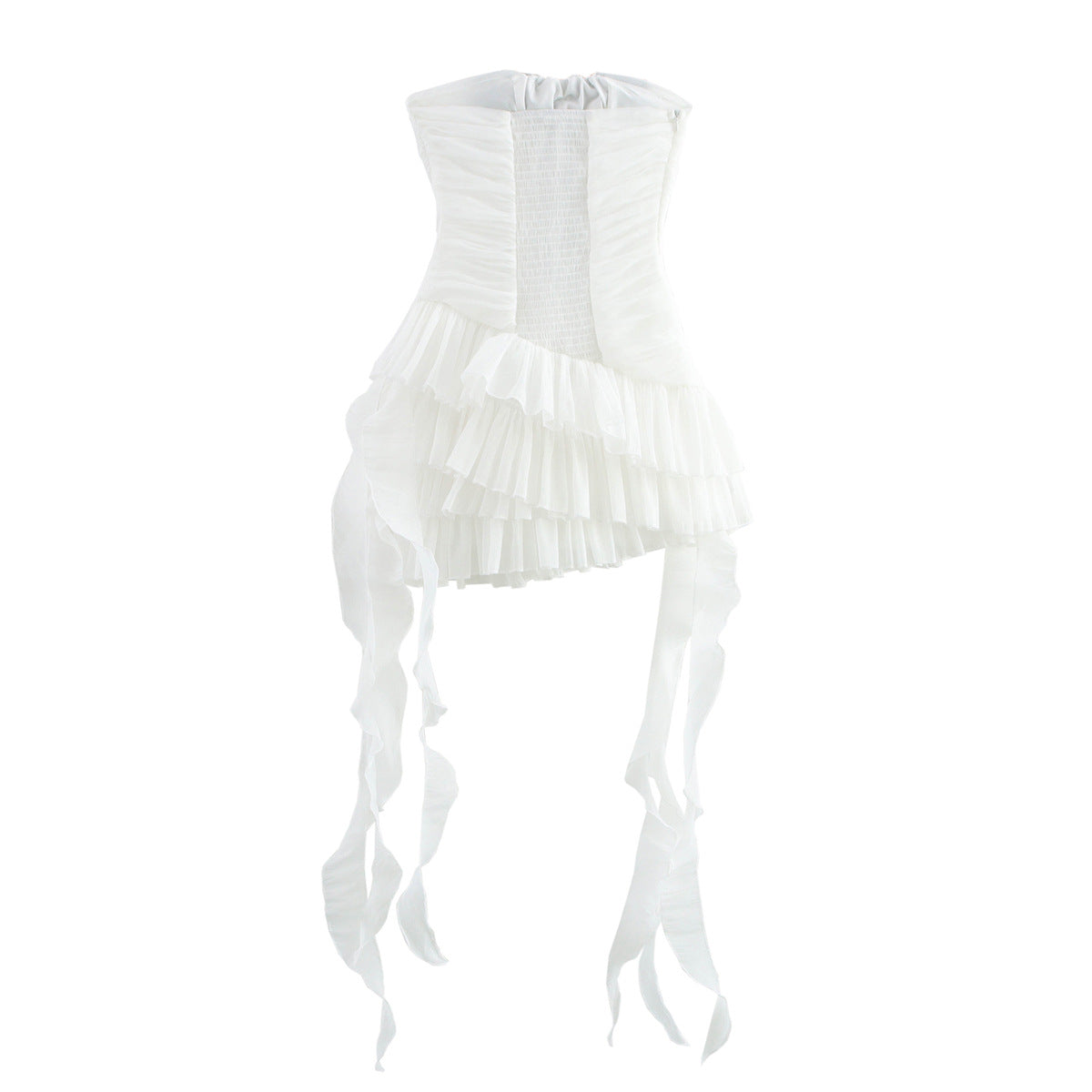 Kvinnors A-Line Klänning med Fransdekoration Högkvalitativt Tyg-4