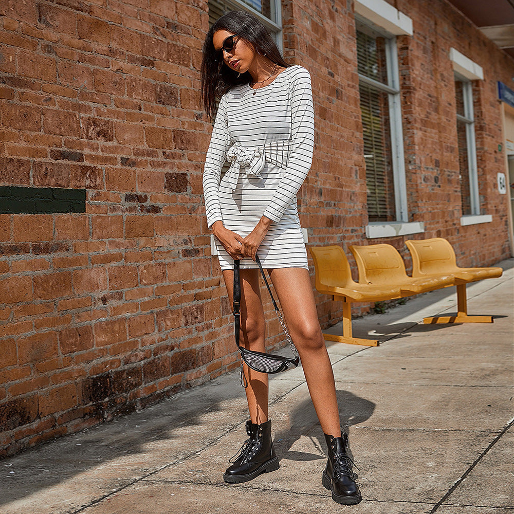 Dam Klänning Bodycon Rund Halsringning Midi Polyester-5