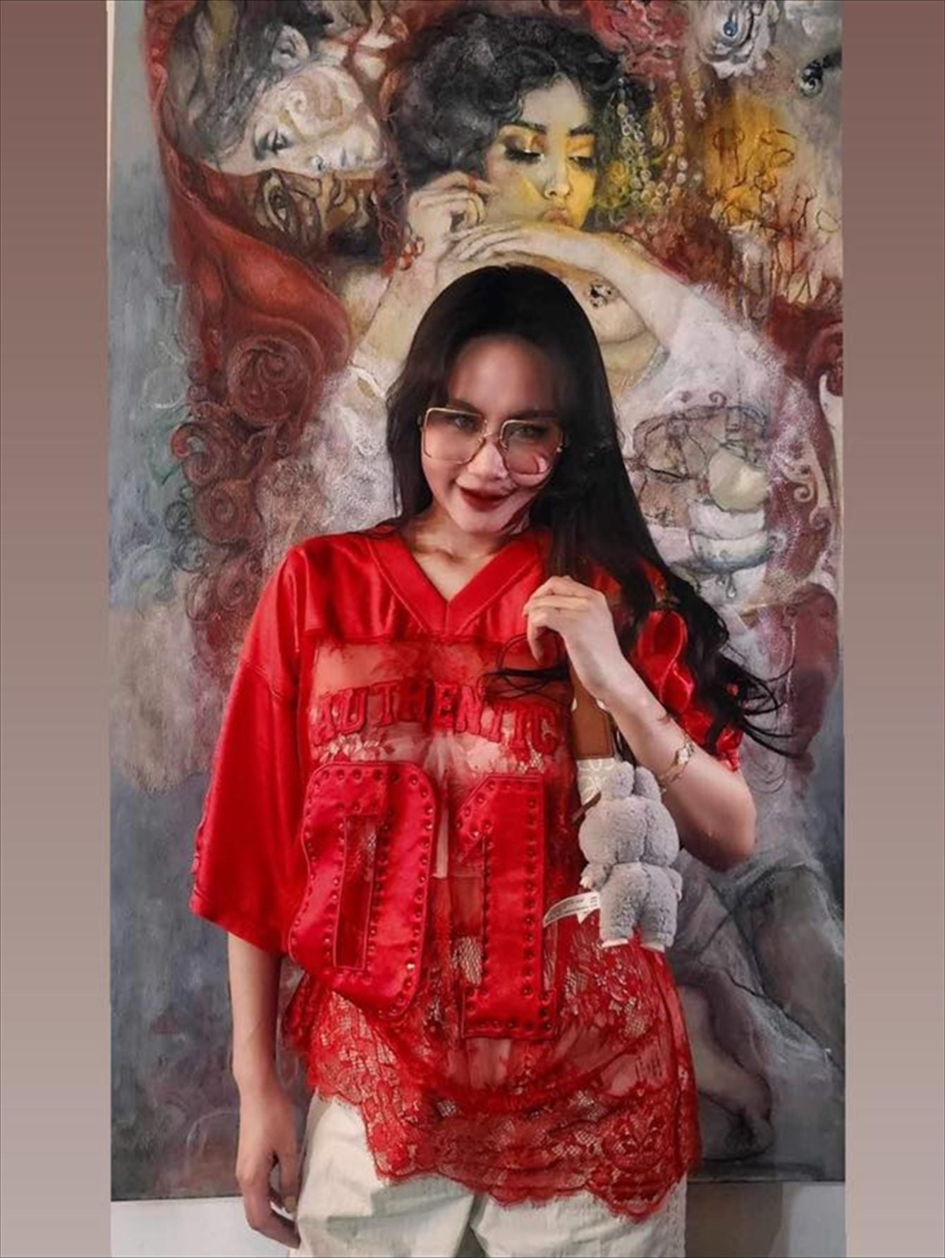 Variant image for Dam T-shirt Kortärmad V-ringning Polyester Modern Design-7