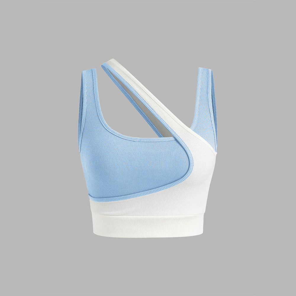 Festtoppar Dam Kort Ribbad Färgblockad-4