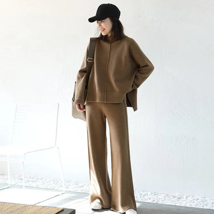 Dam Tvådelad Uppsättning Långa Ärmar Polyester och Bomull-3