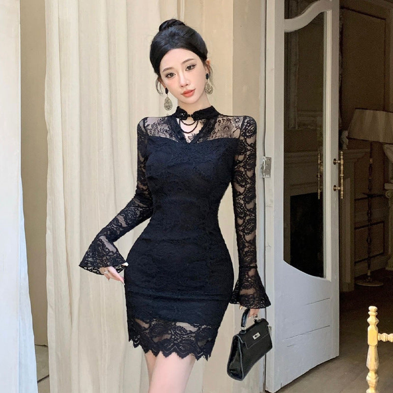 Variant image for Dam Festklänning med Unik Skarvstil i Högkvalitativt Tyg-4