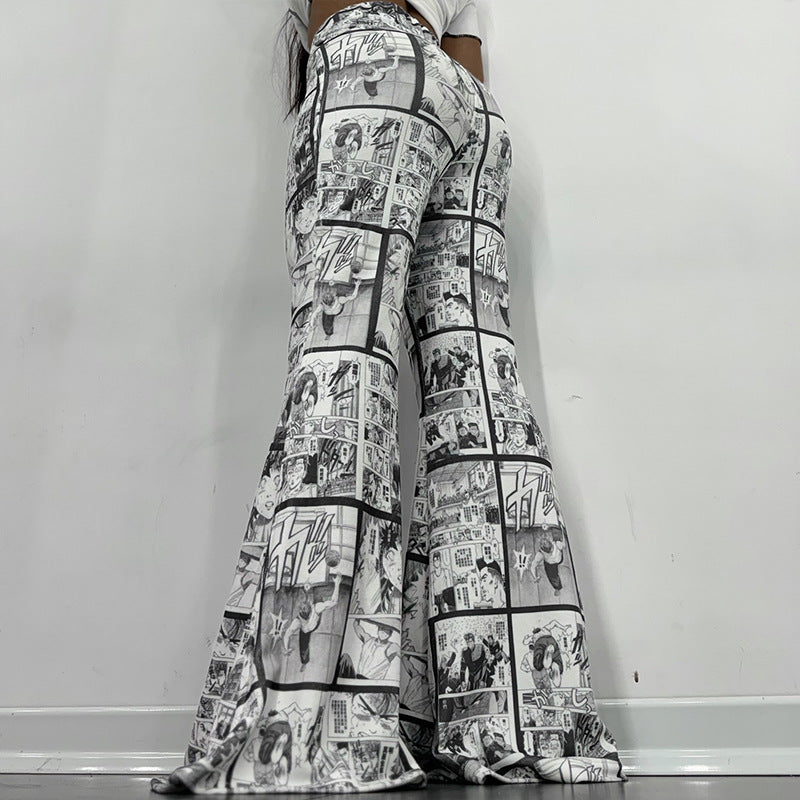 Dam Bred Byxa Komisk Design Högkvalitativt Material-1