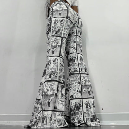 Dam Bred Byxa Komisk Design Högkvalitativt Material-1