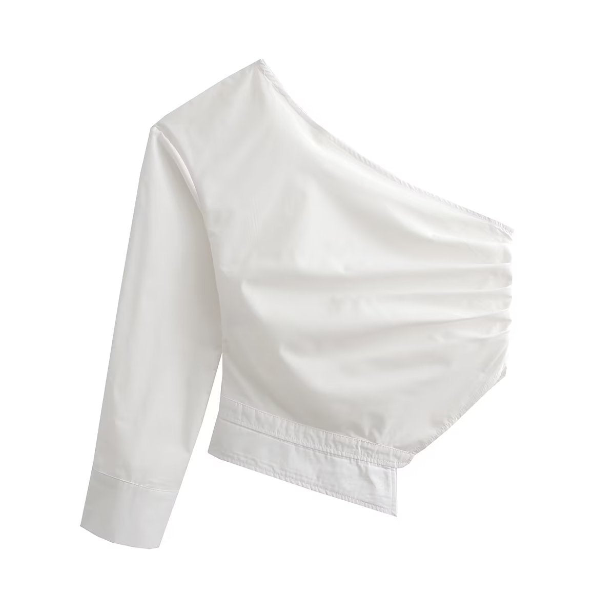 Variant image for Festtoppar Dam Rüschentop Slim Fit Polyester med Asymmetrisk Krage-1