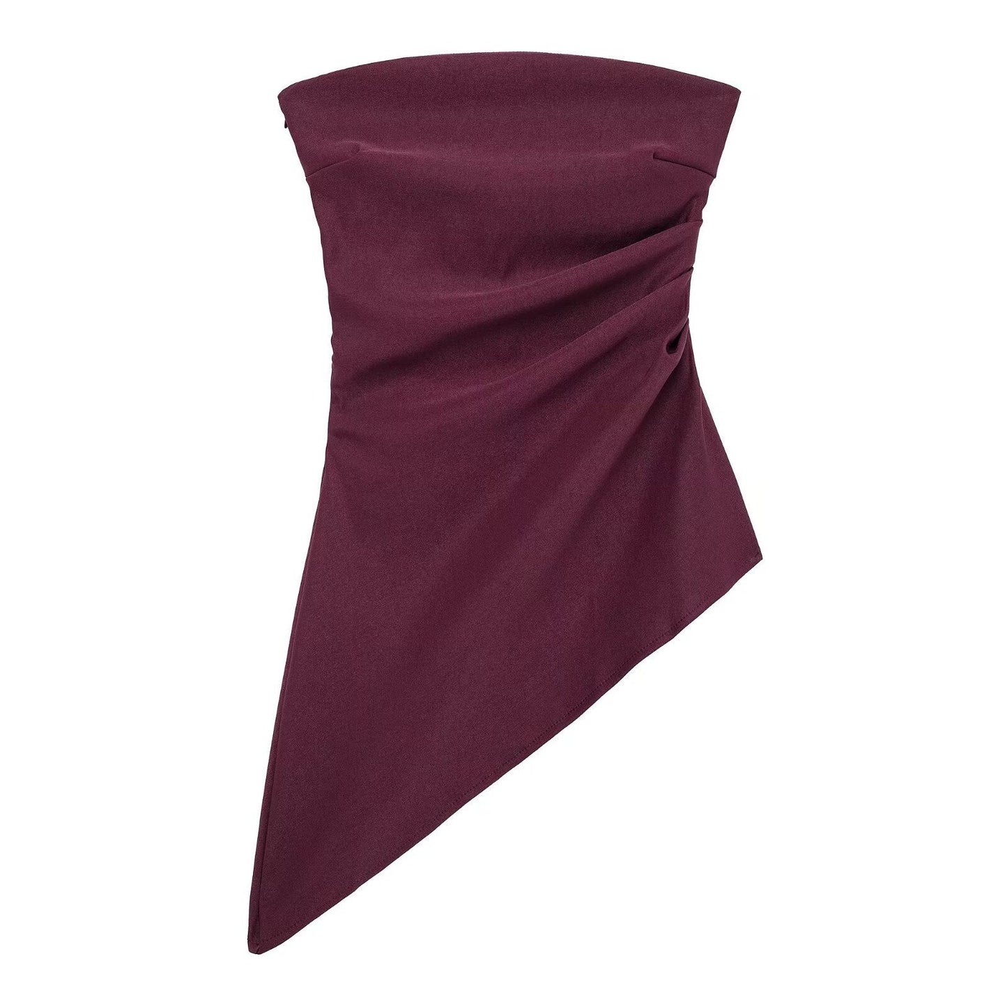 Dam Asymmetrisk Topp Halterneck Polyester-4