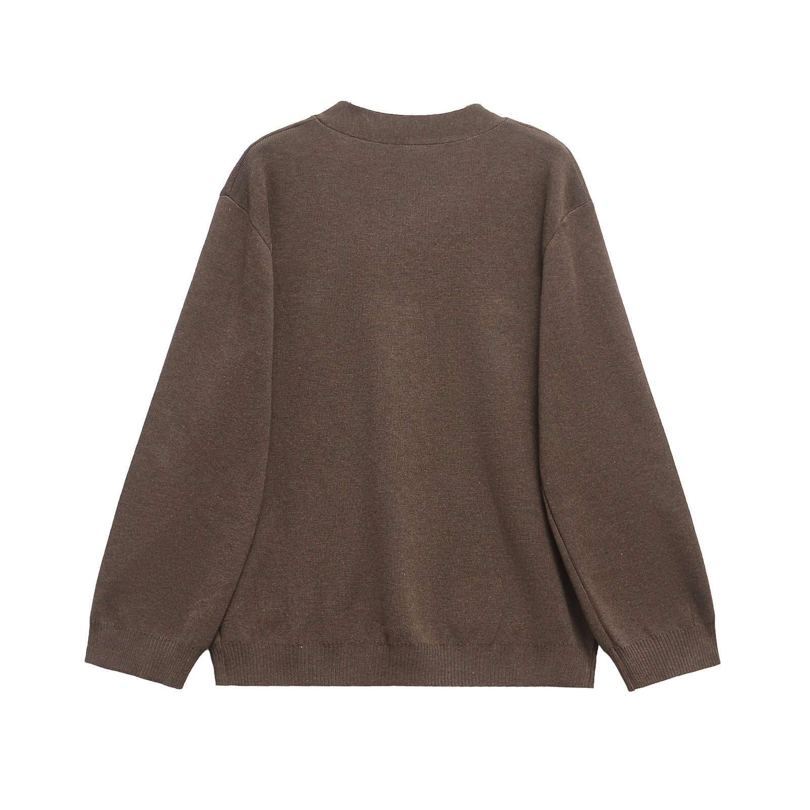 Dam Kardigan V-ringad Monokrom Mjuk Akrylblandning-4