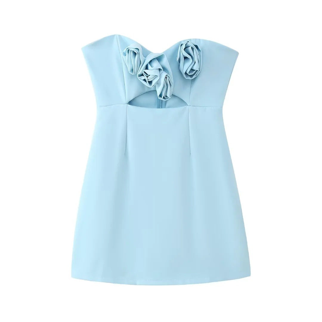 Kvinnors Klänning i Bustier-Design med Blommor – Mjuk och Lätt Tyg för Festliga Tillfällen 6