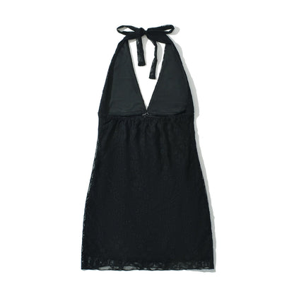 Dam Halshållarklänning Blommigt Mönster Justerbara Remmar för Bröllop och Fest 6