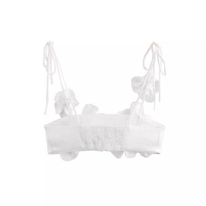 Dam Topp 3D-Mönster Blommor Polyester-3