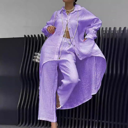 Herr Oregelbunden Hemdräkt Lång Ärmar Polyester-5
