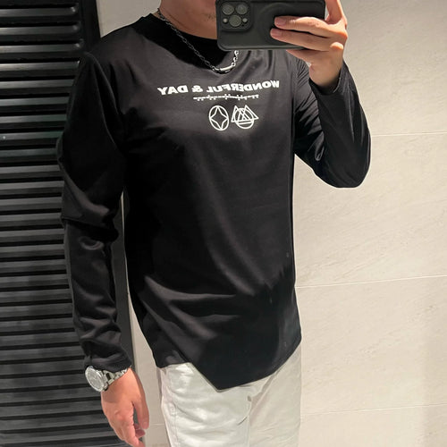 Dam Skjorta Långärmad Bomull och Silke med Tryckmotiv 1