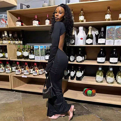 Dam Golvklänning Bodycon Polyester Lång-4