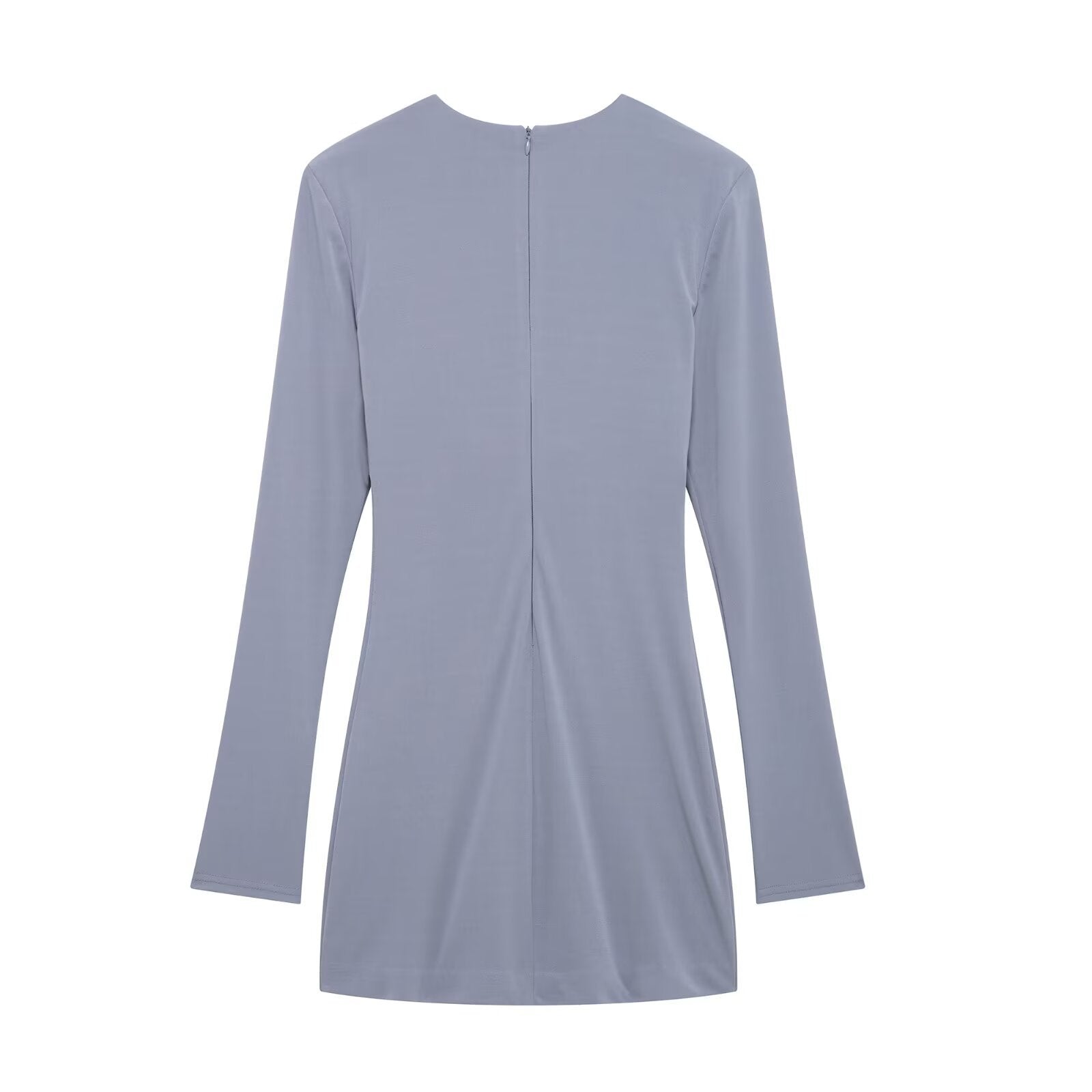 Kvinna Miniklänning A-Line Lång Ärmar Polyester-2