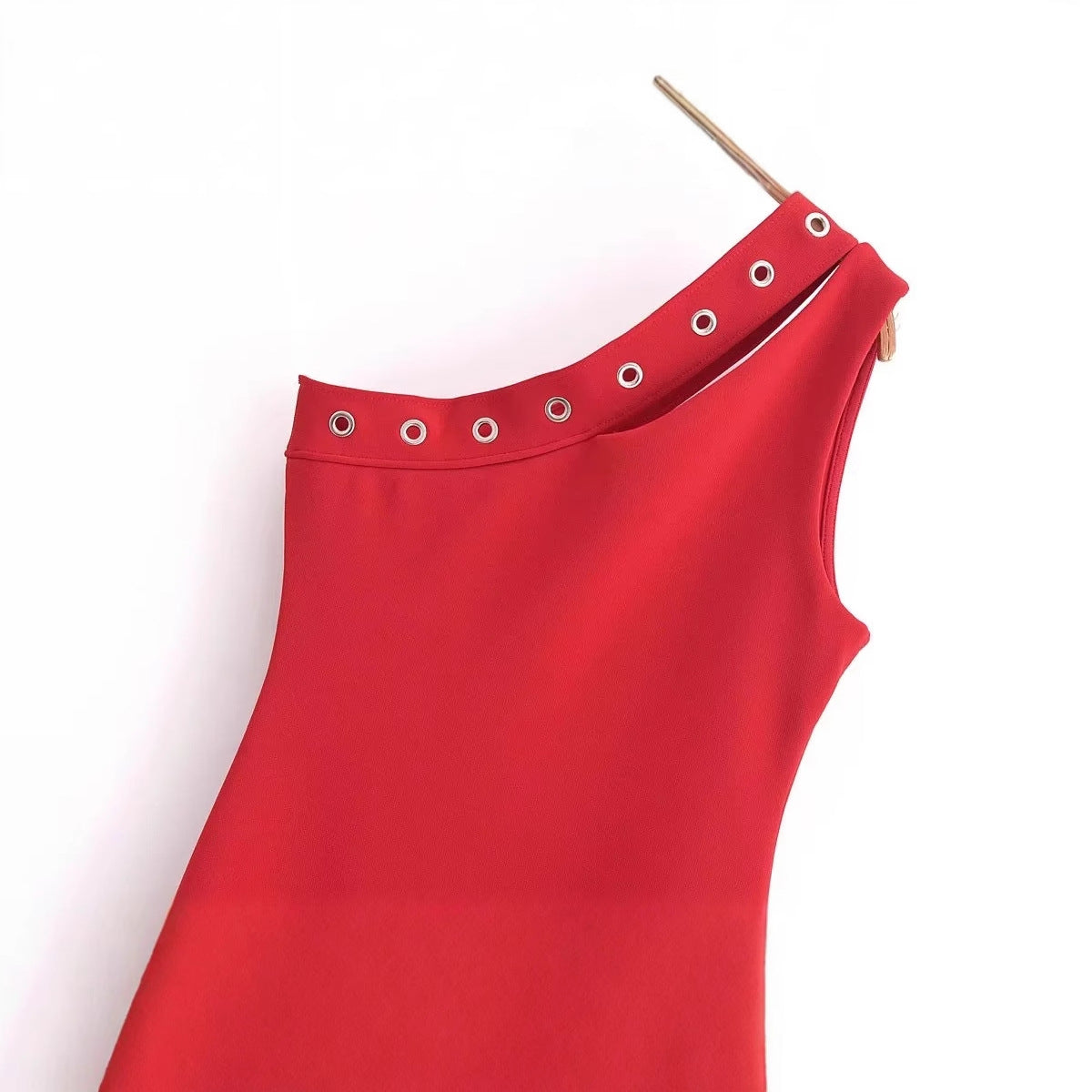 Kvinnors Klänning Asymmetrisk Halsringning Mjuk Material-3