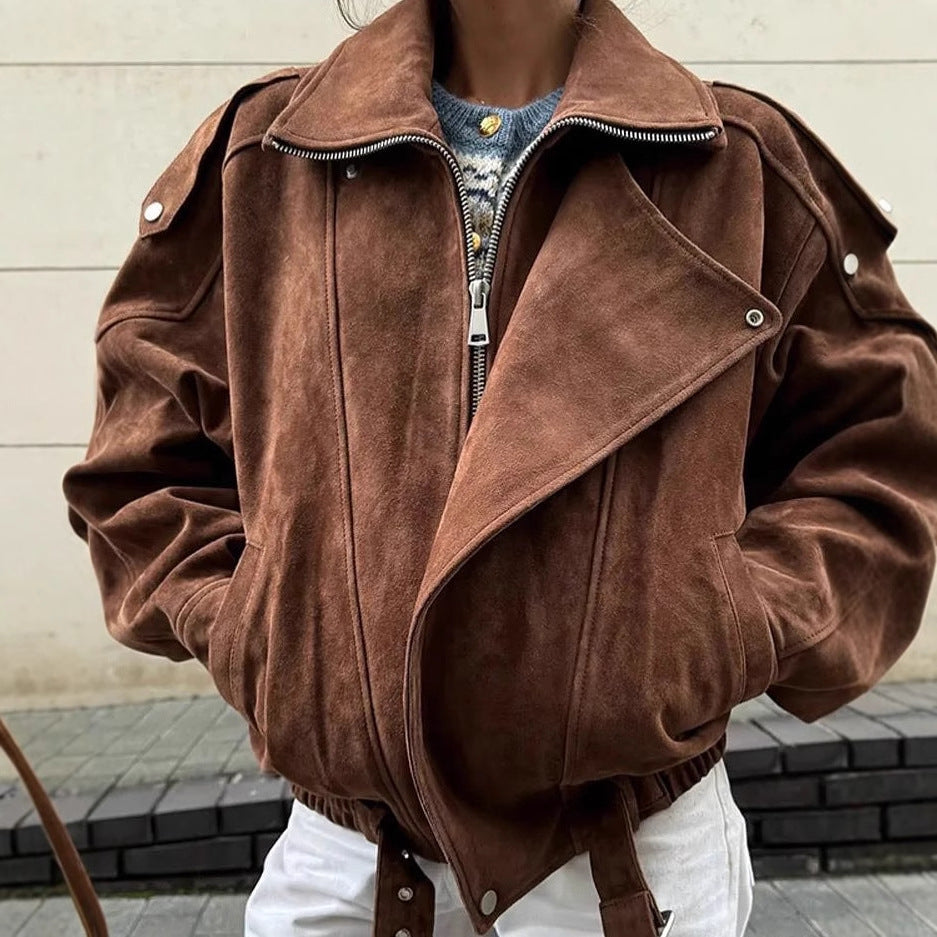 Kvinnors Velorjacka Asymmetrisk Design med Midjebälte 2