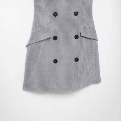 Kvinna A-Line Klänning Kort Patchwork Polyester-4