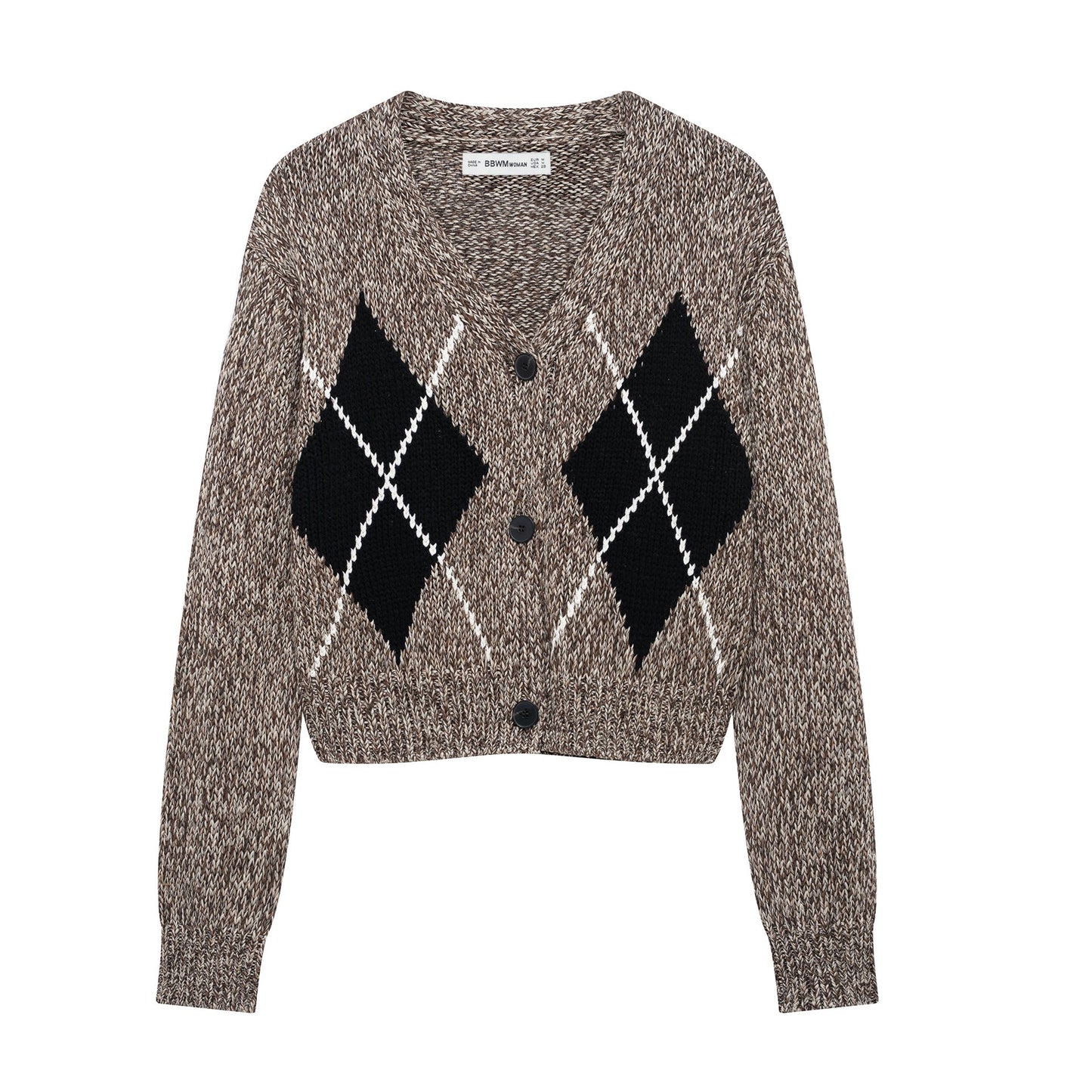 Variant image for Kvinnors Cardigan Modern Karomönster Mjuk Stickad-1