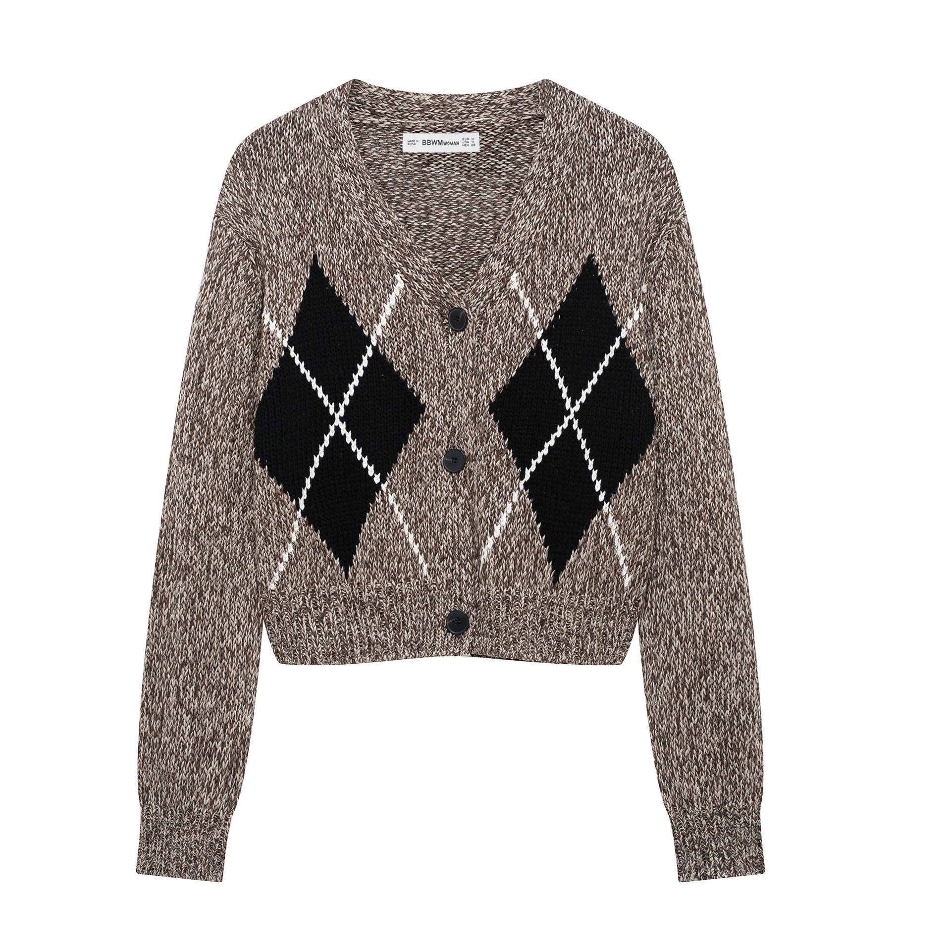 Variant image for Kvinnors Cardigan Modern Karomönster Mjuk Stickad-1