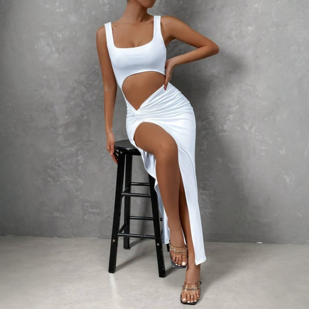 Dam Klänning Midi Minimalistisk Design Högkvalitativt Tyg-2