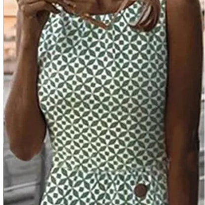 Kvinnors Midi Klänning Tryckt Polyester Avslappnad 3