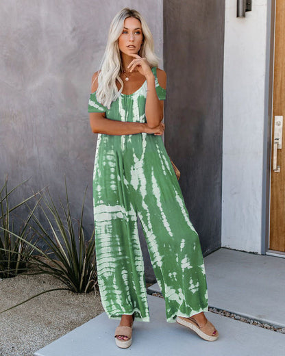 Dam Jumpsuit Avslappnad Kortärmad 100% Bomull Med Fickor 13