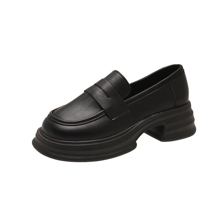 Kvinnor Loafers i Syntetiskt Läder – Elegant och Bekväm Design, Vadderad Fotbotten, Färg Svart/Brown, Storlek 36-41 1