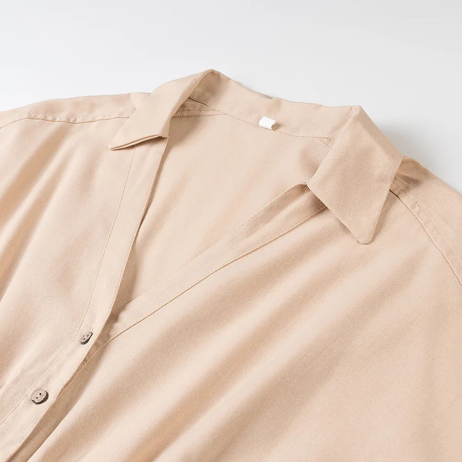 Dam Jumpsuit Med Elastisk Midja Och Praktiska Fickor Lätt Andningsbart Tyg-3